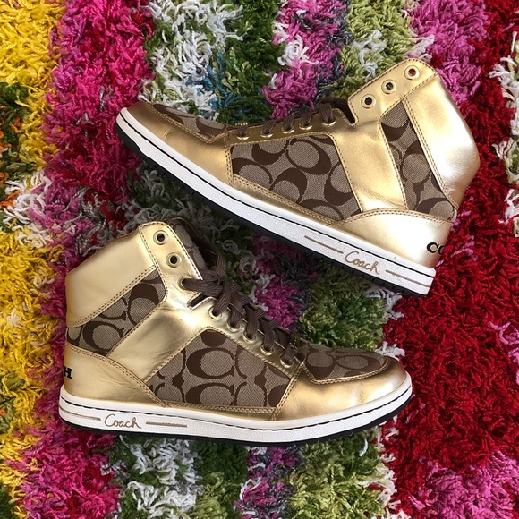 Coach Norra High-top sneakers, Gold 9 - Picture 5 of 13